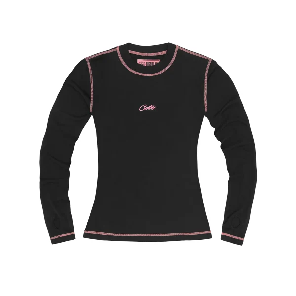 WOMENS MESH LONGSLEEVE [BLACK & PINK]