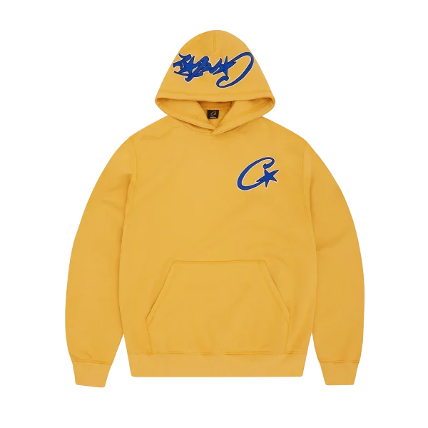 SATIN C STAR APPLIQUÉ HOODIE [MUSTARD]