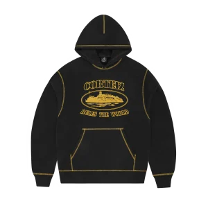 ALCATRAZ CONTRAST HOODIE [BLACK / YELLOW]