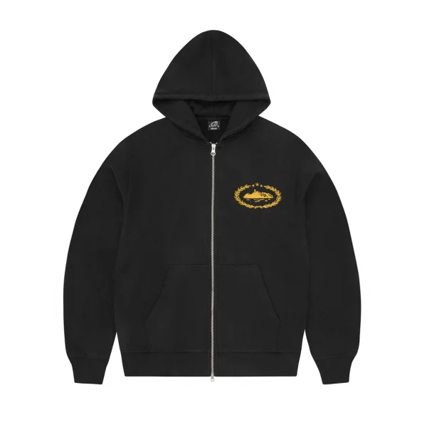 SUPERIOR ROYALE ZIP HOODIE [BLACK / YELLOW]