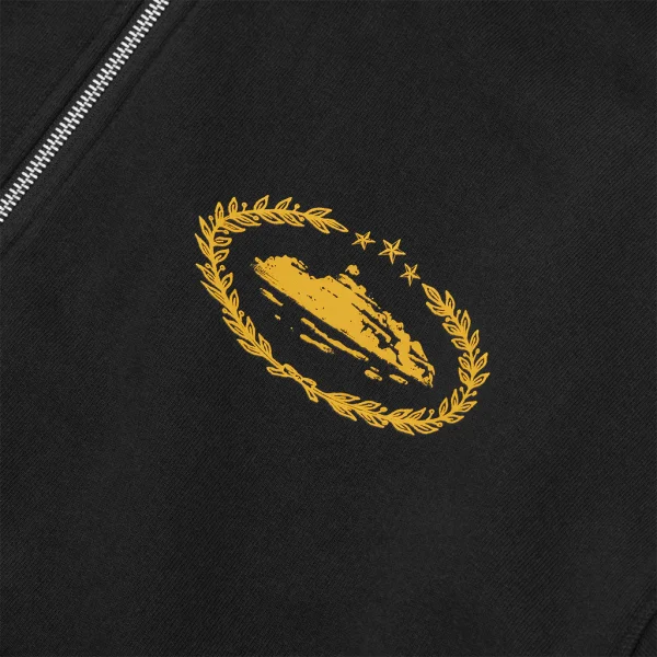 SUPERIOR ROYALE ZIP HOODIE [BLACK / YELLOW] - Image 3